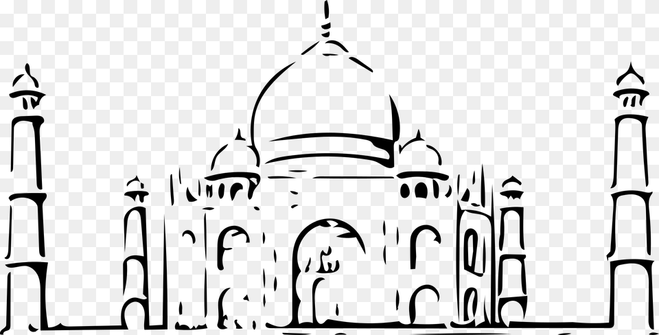Clipart Taj Mahal Vector, Gray Png