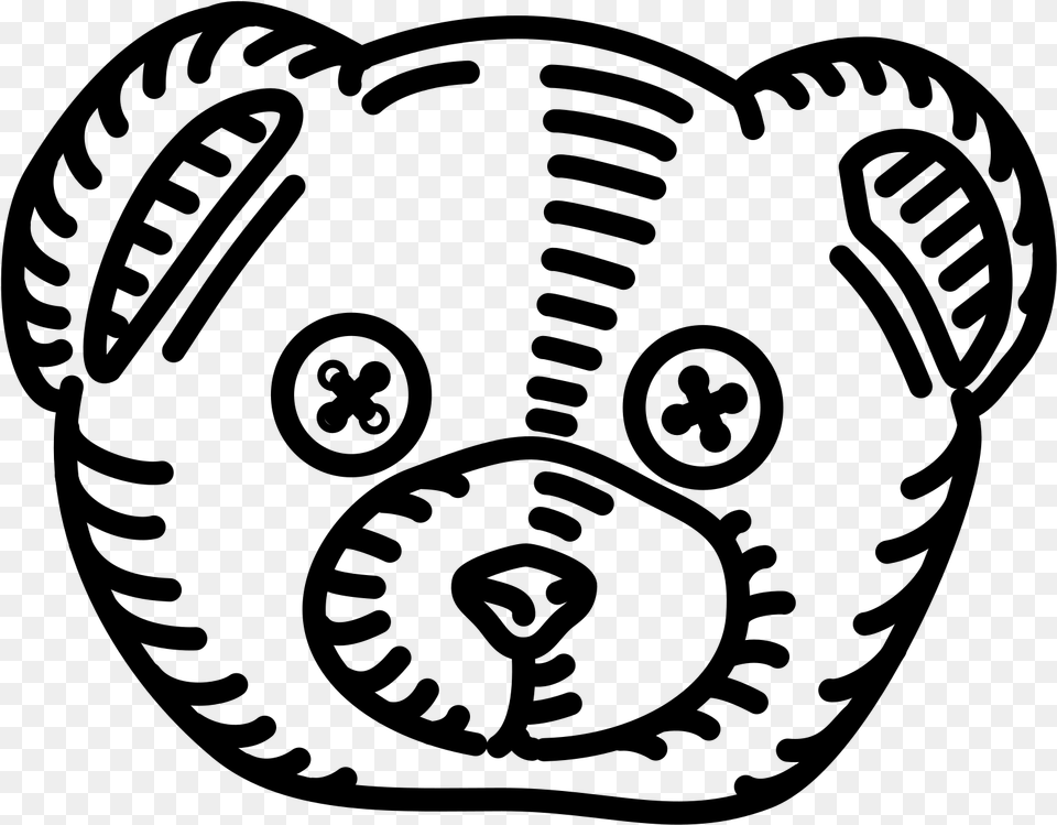 Clipart Teddy Bear Outlines Teddy Bear Cute Iron On Patch Cartoon Like Iron On, Gray Png Image