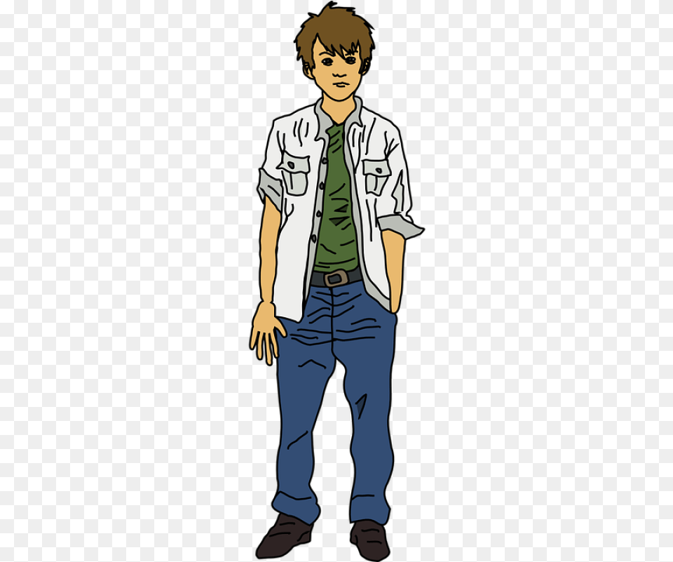 Clipart Teenage Boy, Clothing, Pants, Person, Coat Png Image