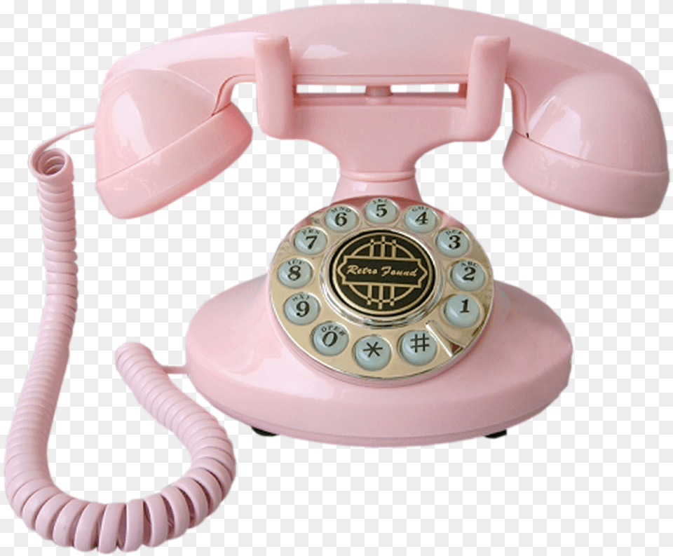 Clipart Telephone Retro Pink Retro Phone Old Fashioned Phone, Electronics, Dial Telephone Free Png Download