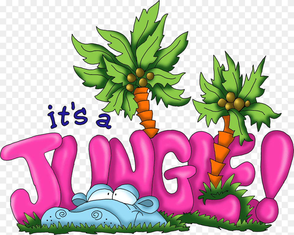 Clipart The Word Jungle Theme, Art, Graphics, Green, Purple Free Transparent Png