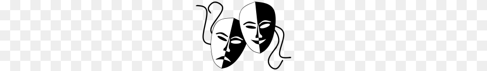 Clipart Theatre Masks Onlinelabels Clip Art Tragedy And Comedy, Stencil, Adult, Female, Person Free Png