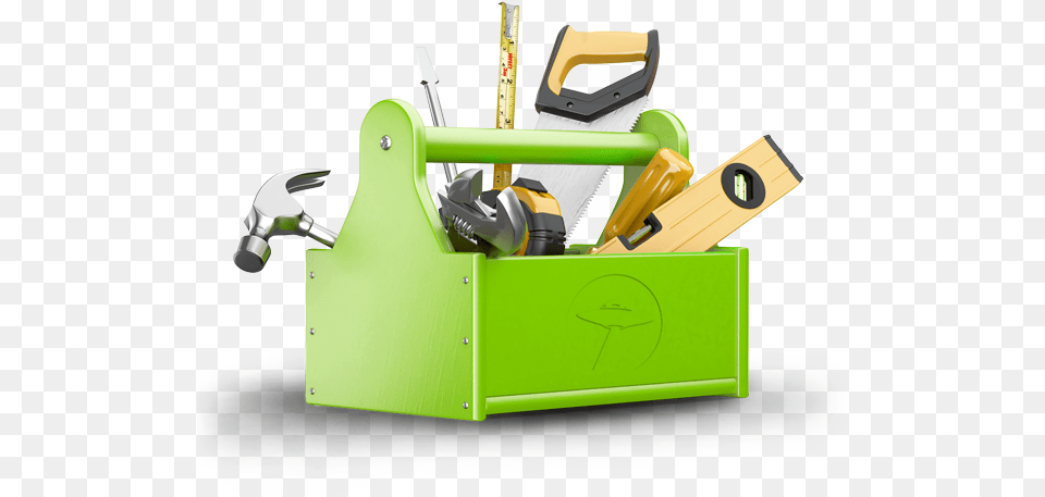 Clipart Toolbox Clipart Green Tool Box And Hammer, Device, Grass, Lawn, Lawn Mower Png