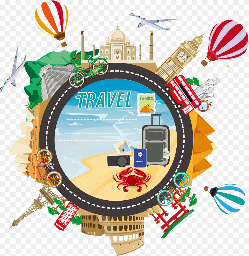 Clipart Tourism Border, Photography, Advertisement, Transportation, Vehicle Png