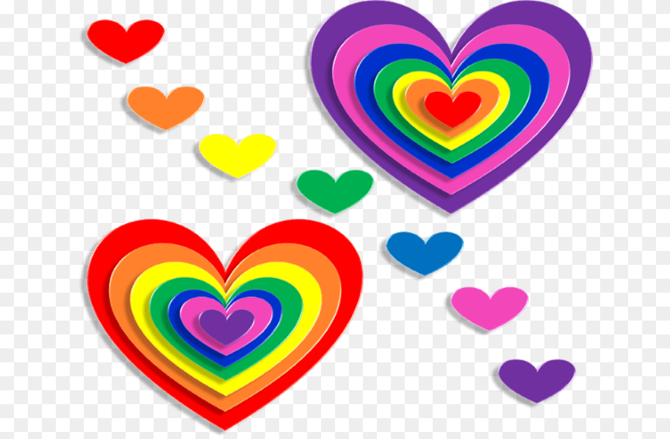 Clipart Background Rainbow Hearts, Heart, Disk Free Transparent Png