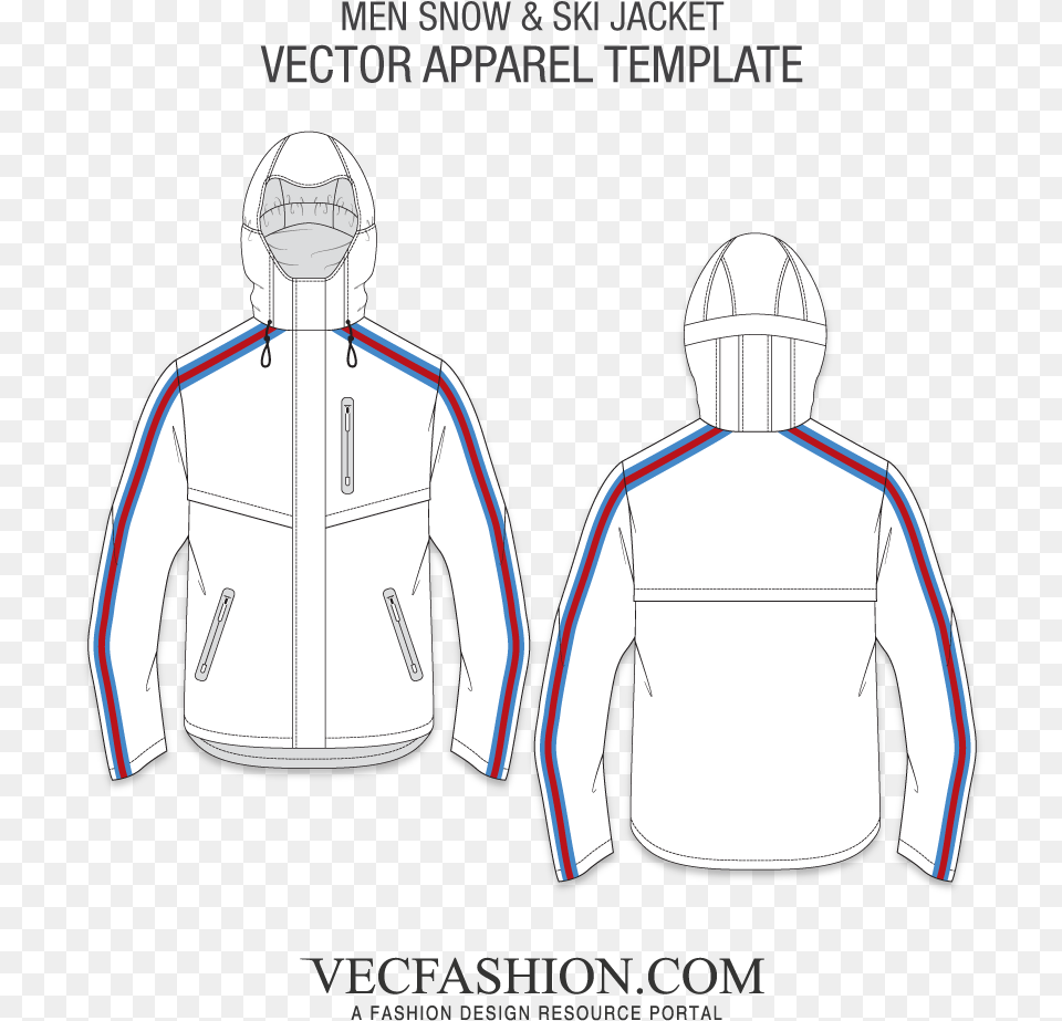 Clipart Transparent Library Drawing Hoodie Template Mens Dress Shirt Template, Clothing, Coat, Jacket, Sweatshirt Png Image
