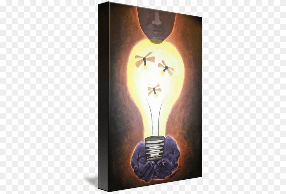 Clipart Transparent Library Painting Firefly Lightbulb Incandescent Light Bulb, Adult, Person, Man, Male Free Png Download