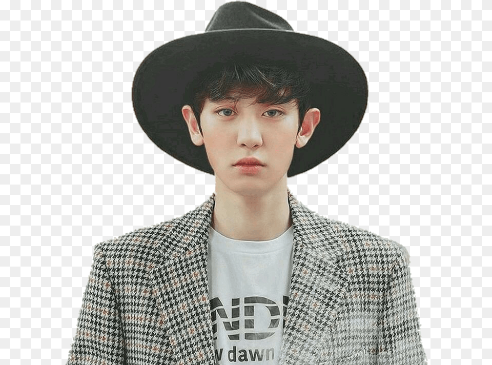 Clipart Transparent Stock Chanyeol Drawing Transparent Background Chanyeol, Clothing, Hat, Adult, Person Free Png Download