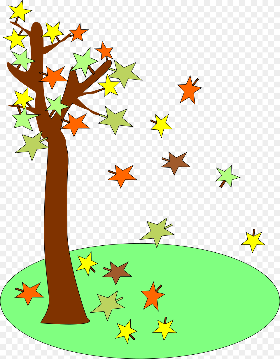 Clipart Tree Garden Fall Clip Art, Flag, Star Symbol, Symbol Png Image