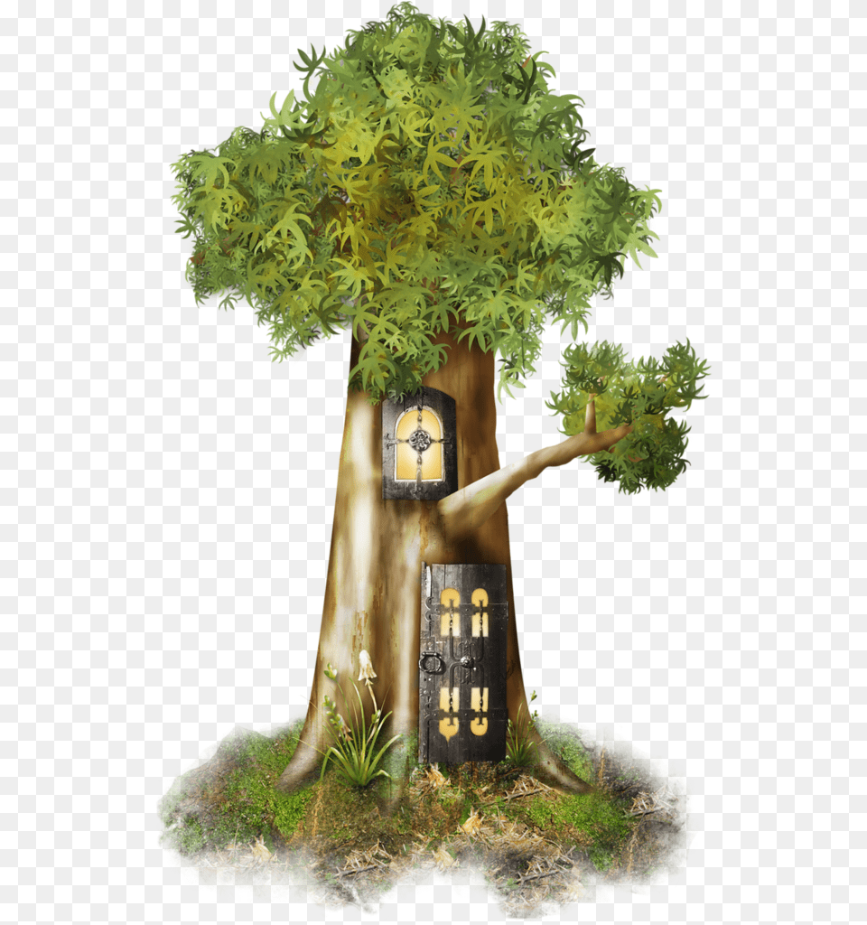 Clipart Tree Tree Of Life Clip Art Album Plants Fairy Tree Clipart, Architecture, Building, Clock Tower, Plant Free Png Download