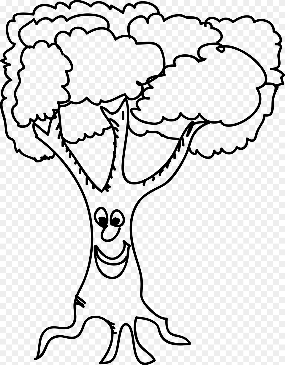 Clipart Tree With A Face Clipart, Gray Png