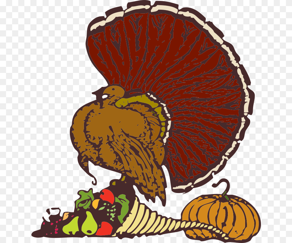 Clipart Turkey And Harvest Johnny Automatic, Animal, Bird Png