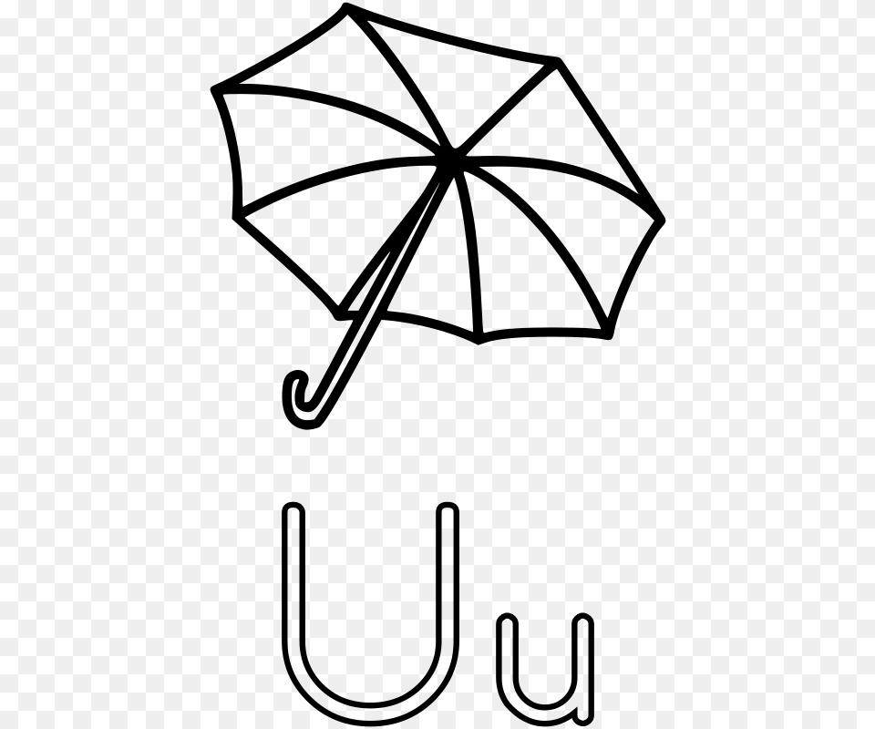 Clipart U Is For Umbrella Mazeo, Gray Png