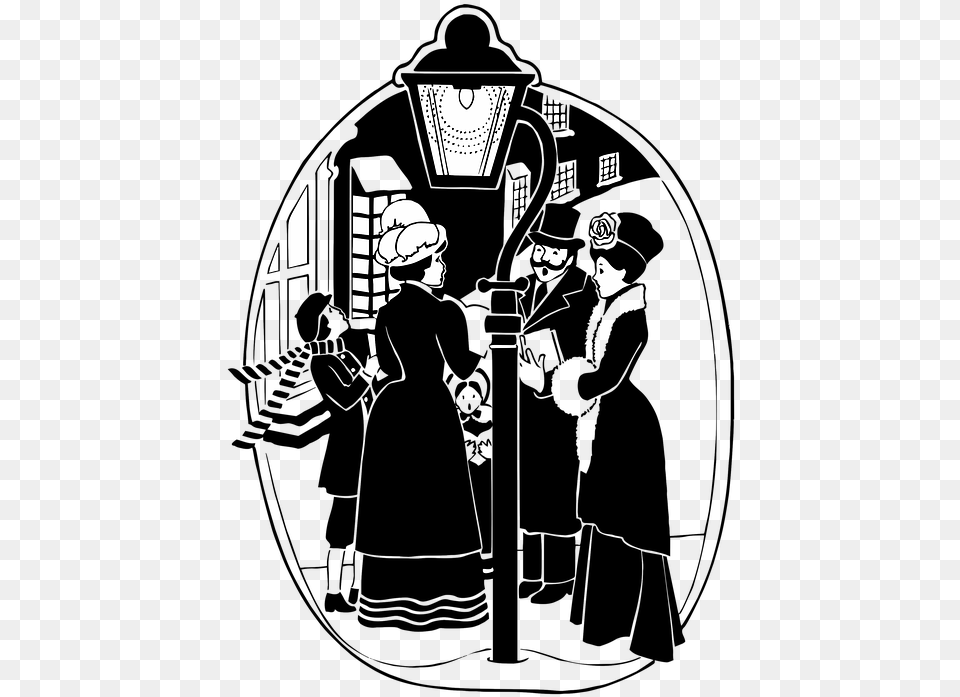 Clipart Victorian Christmas Carolers, Adult, Person, Man, Male Free Png
