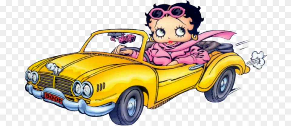Clipart Voiture Betty Boop In A Car, Vehicle, Transportation, Publication, Person Free Transparent Png