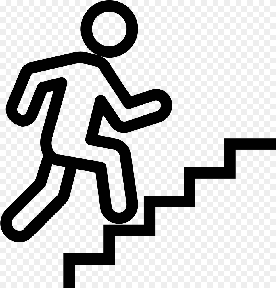 Clipart Walking Staircase Walking Up Steps, Gray Png