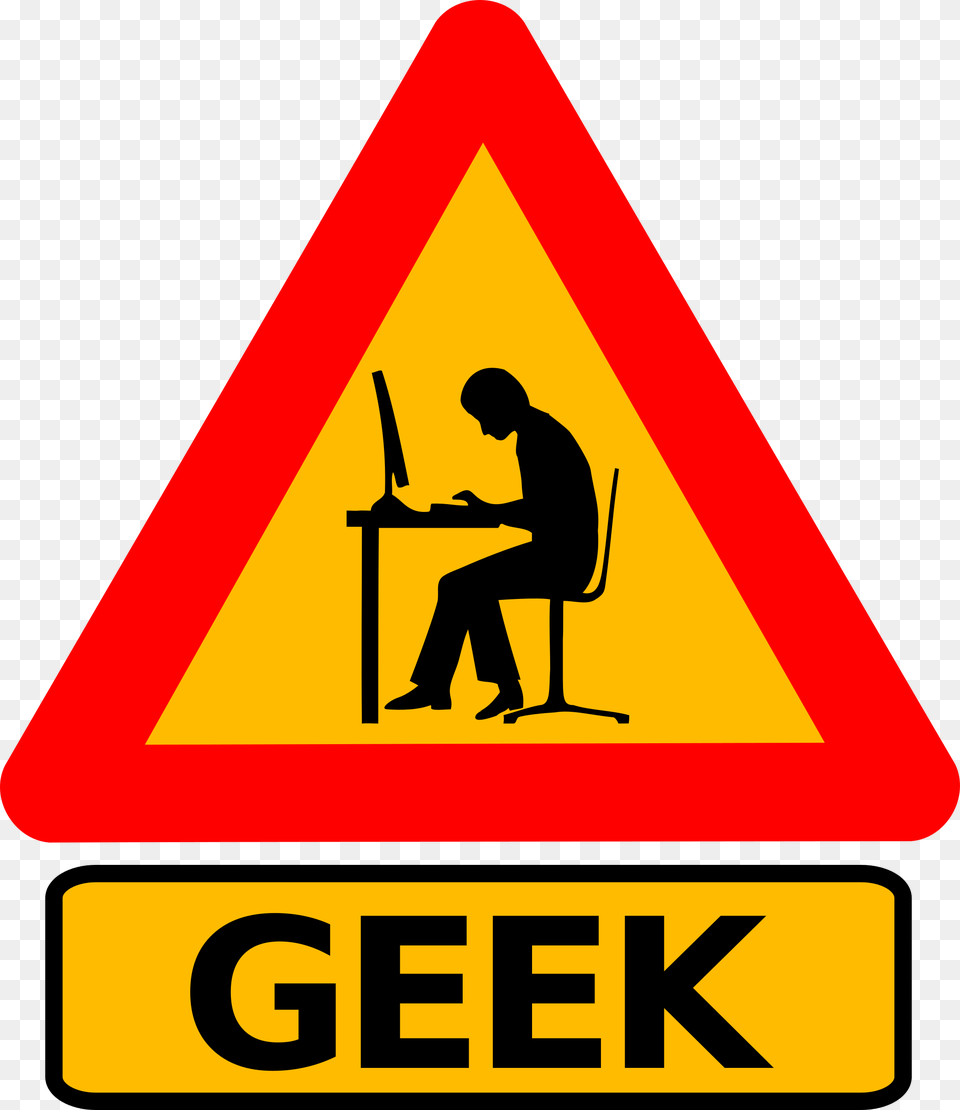 Clipart Warning Geek Warning Sign Computer, Symbol, Adult, Male, Man Free Png