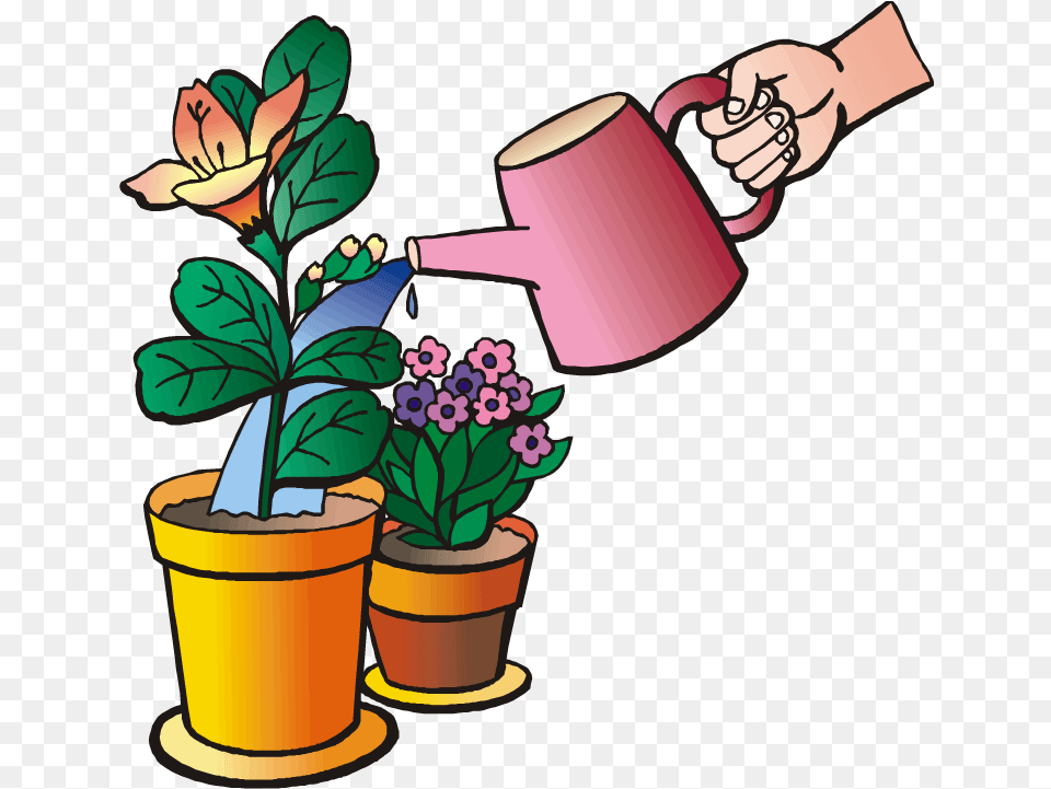 Clipart Water Plant Watering Plants Clipart, Tin, Potted Plant, Can, Watering Can Png Image
