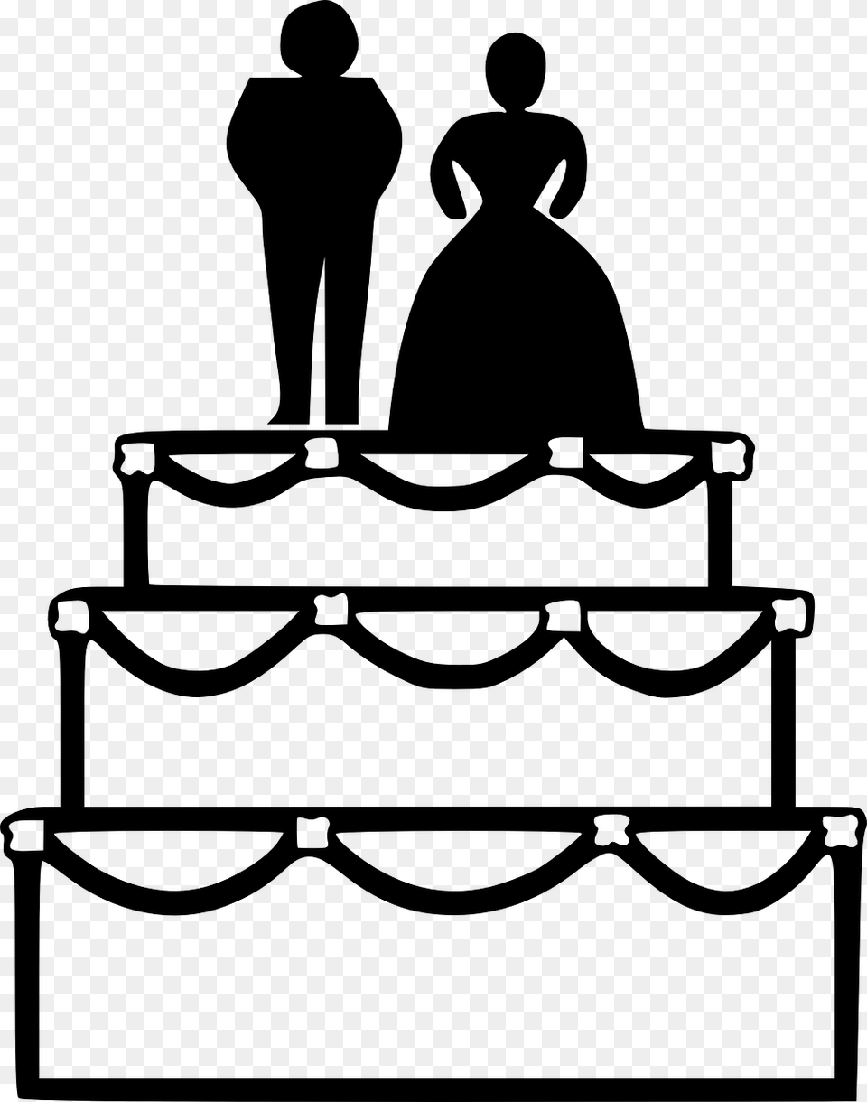 Clipart Wedding Cake, Gray Free Png