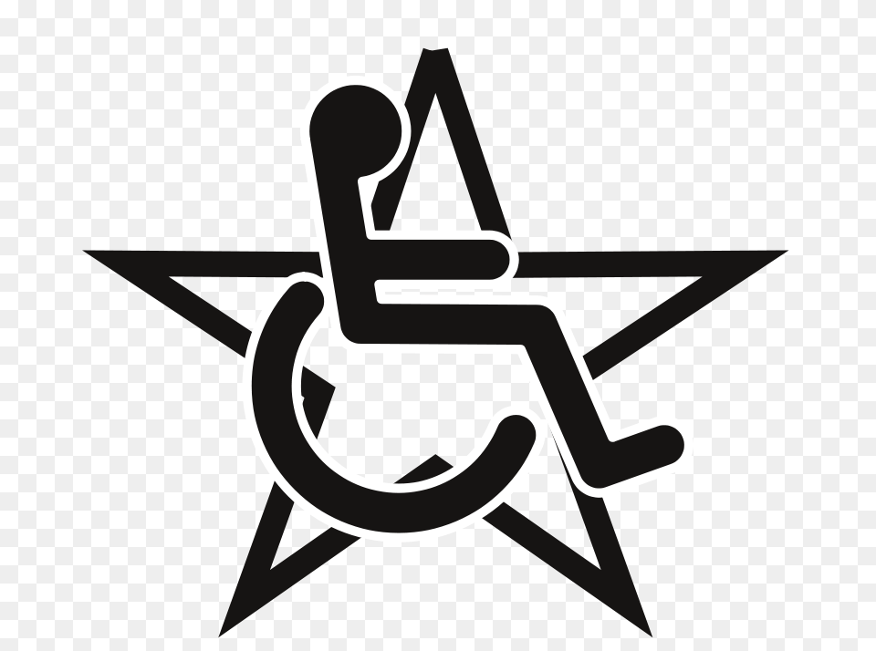 Clipart Wheelchair In A Star Hedwig, Symbol, Dynamite, Weapon, Text Free Png Download