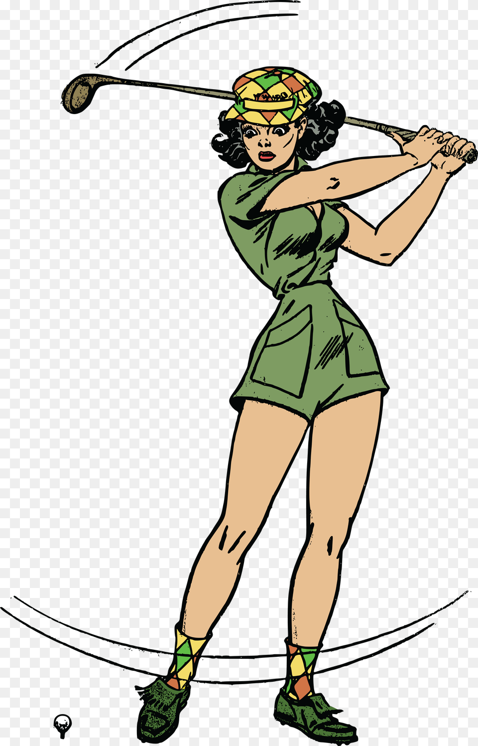 Clipart Woman Golfing Golfer Clipart, Clothing, Shorts, Adult, Person Png