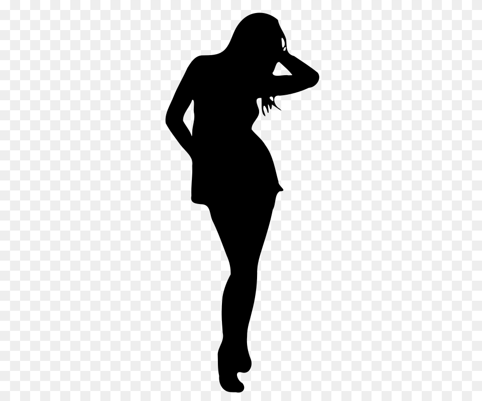 Clipart Woman Silhouette Nicubunu, Gray Free Png Download