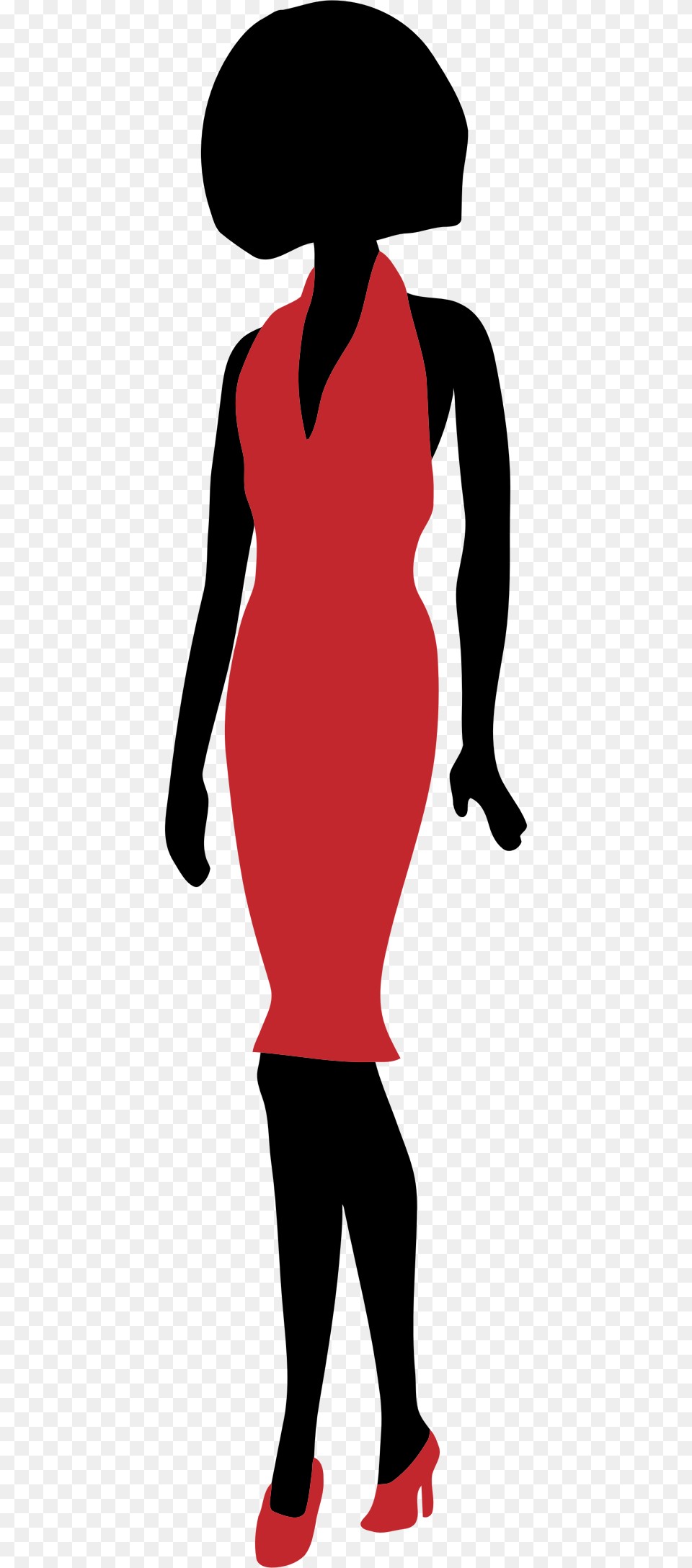 Clipart Woman Silhouette Red Dress, Person Free Png Download