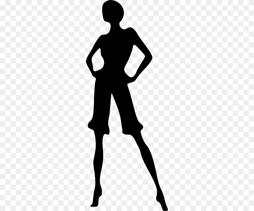 Clipart Woman Silhouette Remix, Gray Png Image