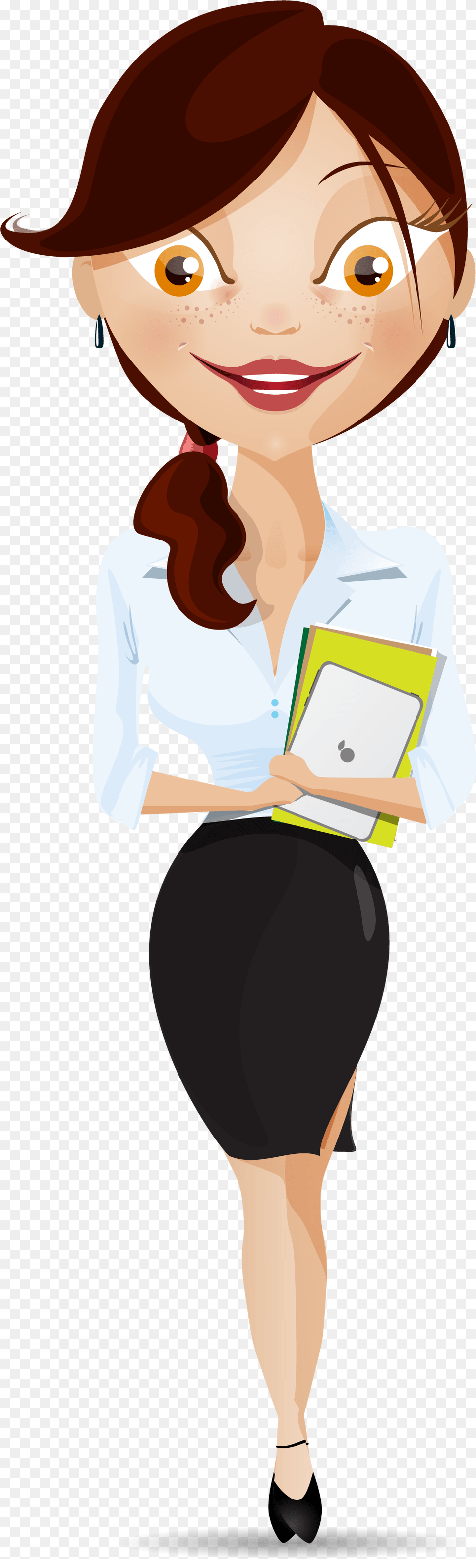 Clipart Woman Teacher Professional Woman Clipart, Book, Comics, Publication, Person Png Image