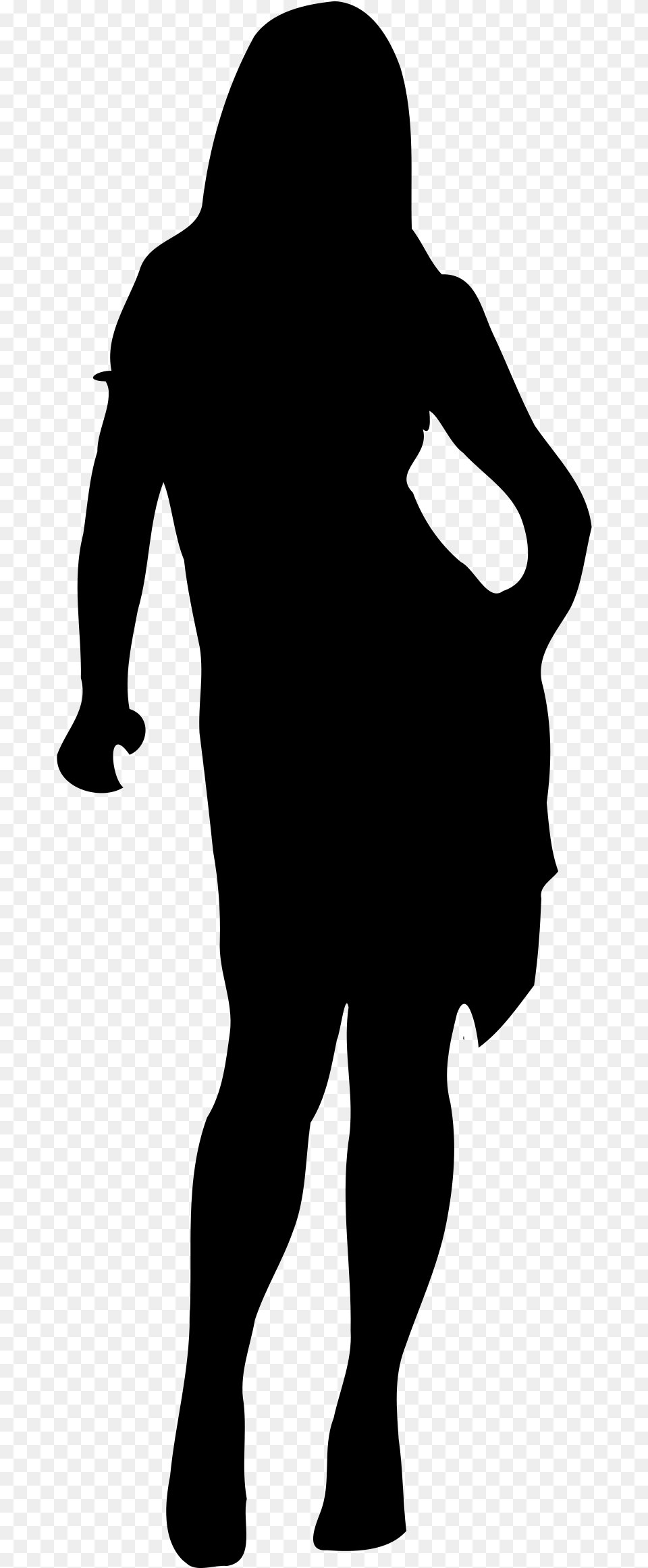 Clipart Woman Walking Away Silhouette, Gray Free Png