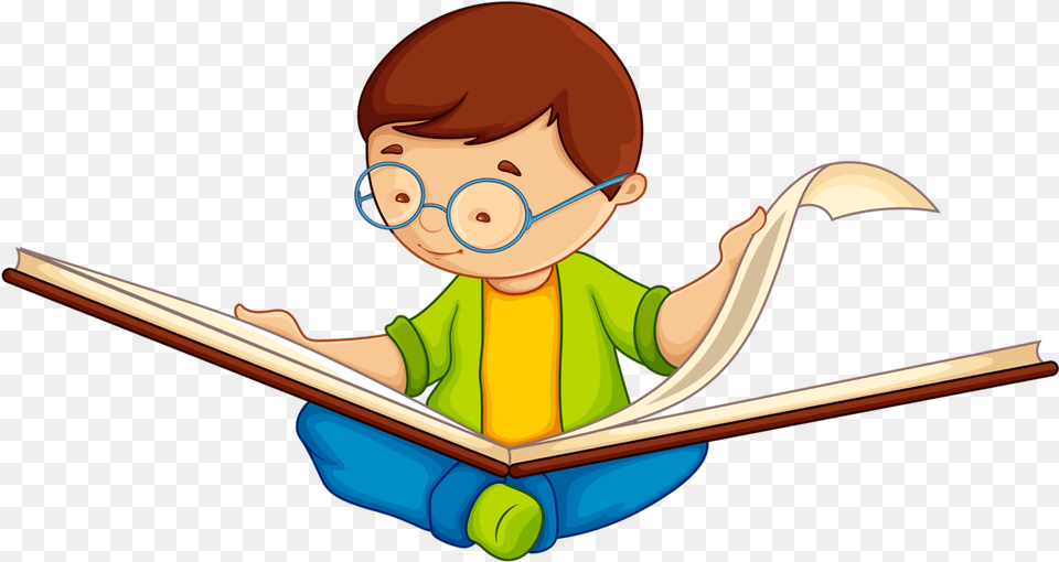 Clipart Writing Study Kids Reading Books Clipart, Person, Baby, Face, Head Free Png Download