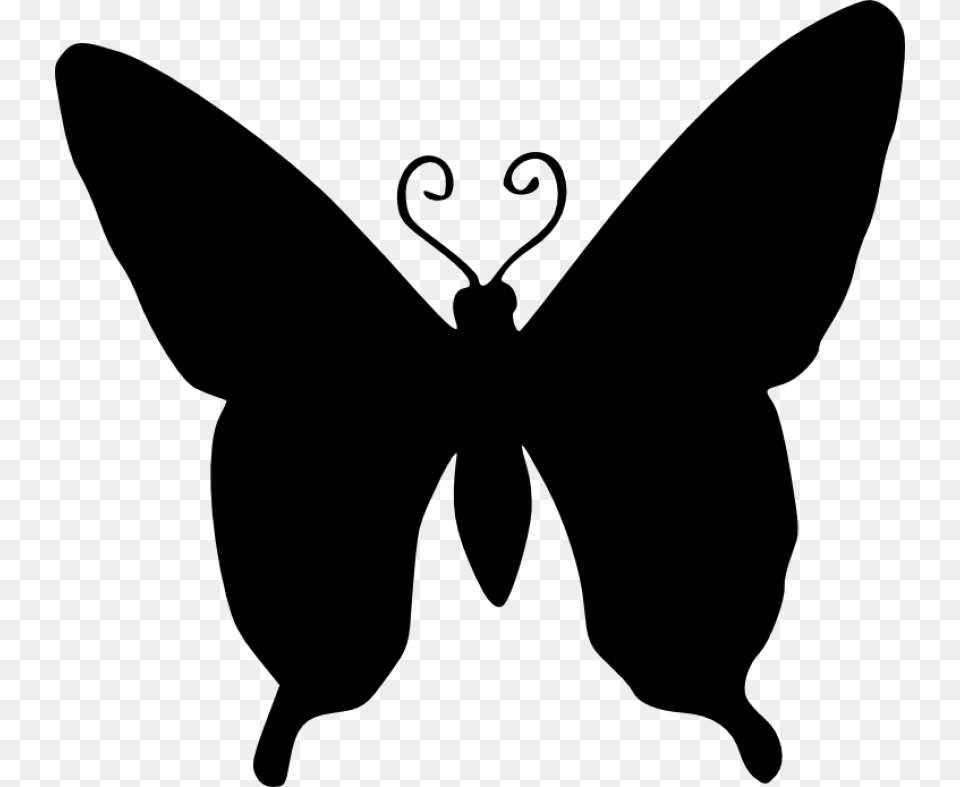 Clipart Zebra Butterfly Butterfly Silhouette No Background, Gray Png