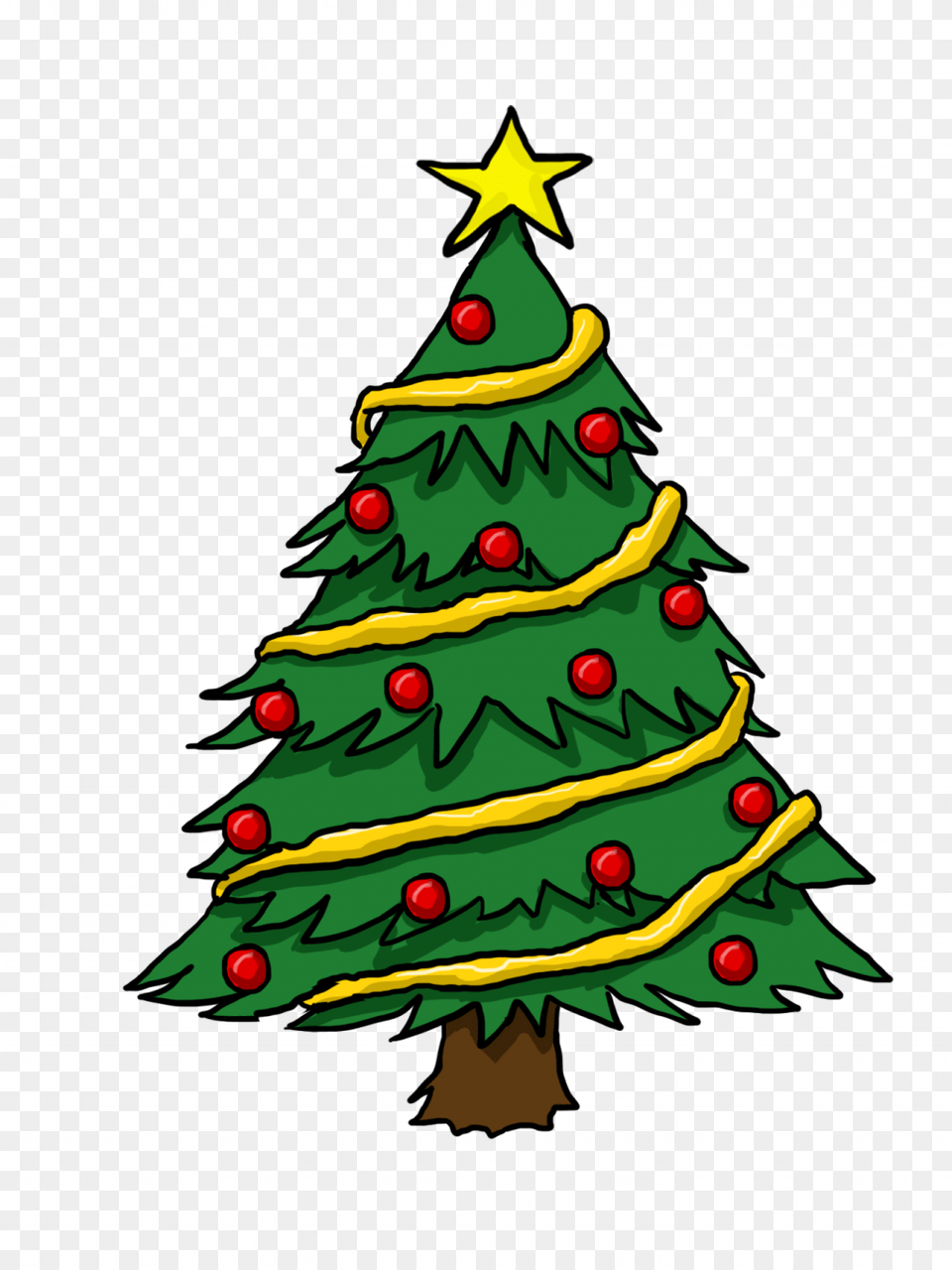 Cliparts For Evergreen Clipart Tree Cutout Simple Christmas Tree Cartoon, Plant, Christmas Decorations, Festival, Christmas Tree Free Png
