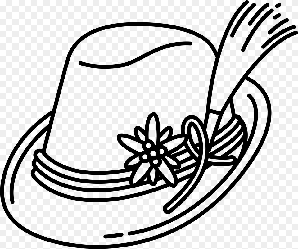 Cliparts For Fedora Clipart Drawn And Felt Hat Clipart Black And White, Gray Free Png Download