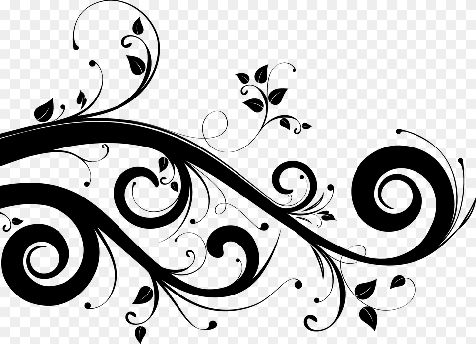 Cliparts For Download Swirls Clipart Intricate Clip Art Flourishes, Gray Free Transparent Png