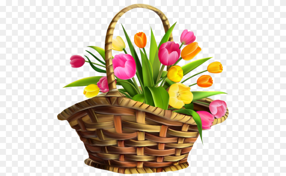 Cliparts Illustrations, Basket, Flower, Flower Arrangement, Flower Bouquet Free Png Download