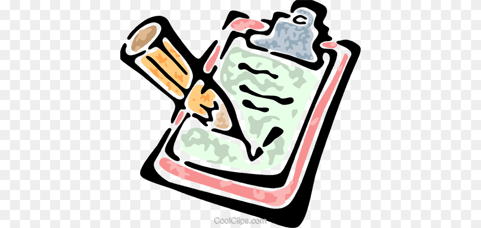 Clipboard And A Pen Royalty Vector Clip Art Illustration, Cream, Dessert, Food, Ice Cream Free Transparent Png