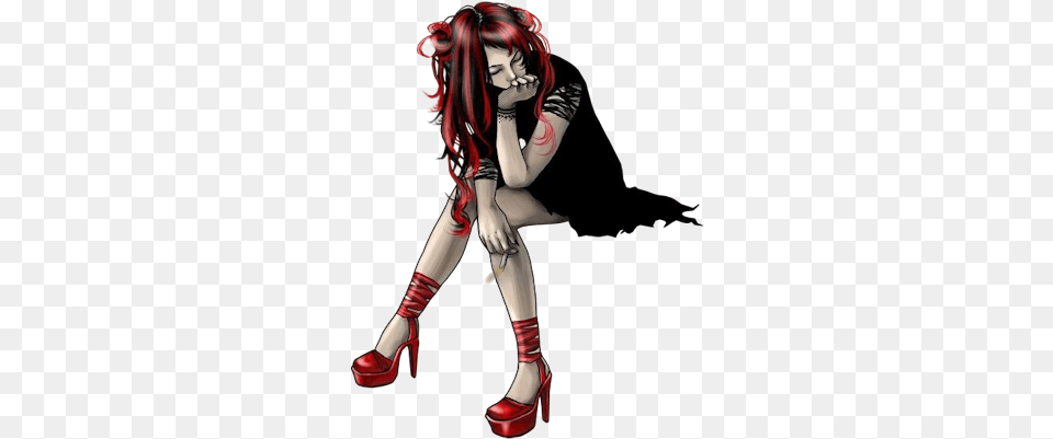 Clipcookdiarynet Anime Girl Clipart Goth 11 322 X 400, High Heel, Clothing, Shoe, Footwear Free Transparent Png