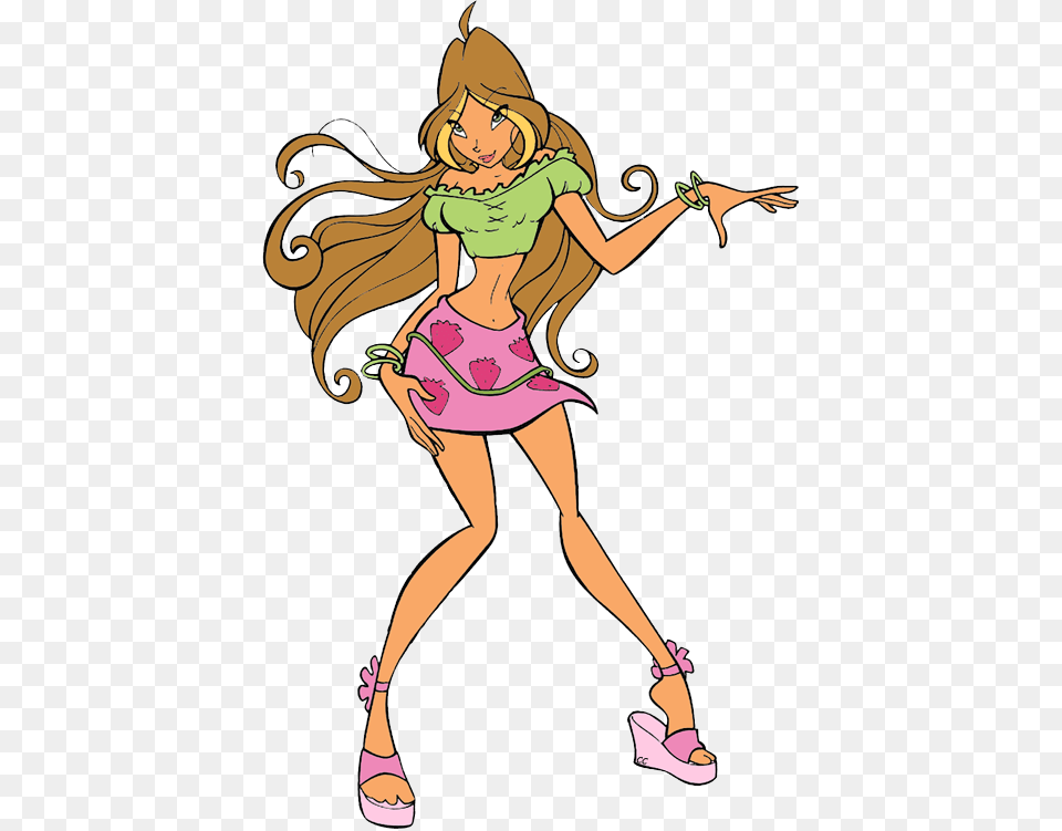 Clipped By Cartoon Clipart Winx Club Flora, Baby, Person, Book, Comics Free Transparent Png