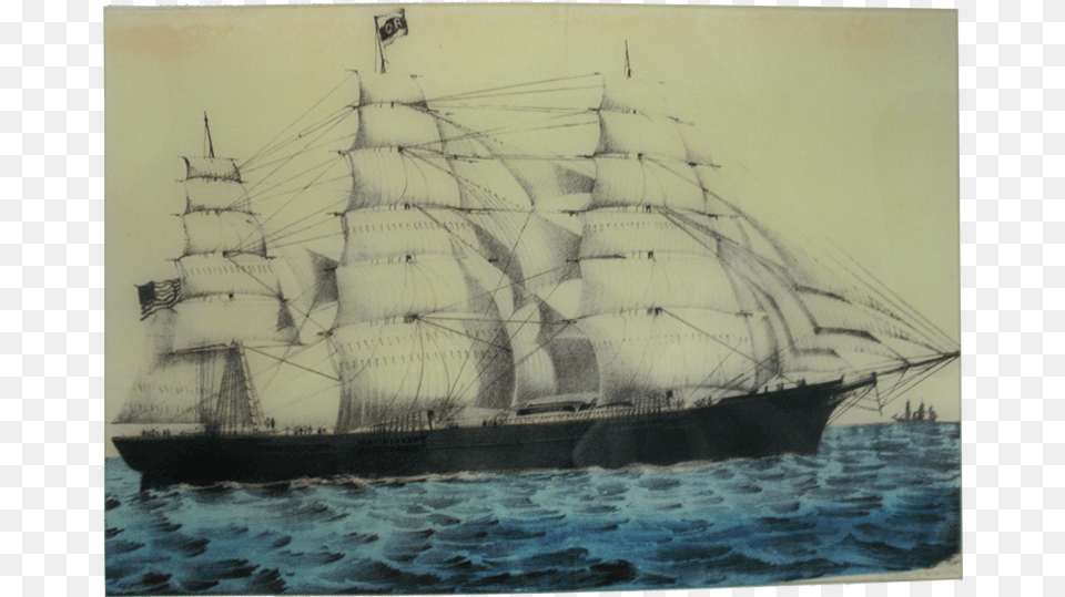 Clipper Ship Quotgreat Republicquot, Art, Vehicle, Transportation, Sailboat Png Image