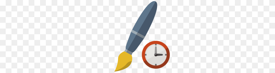 Clock, Brush, Device, Tool, Rocket Png