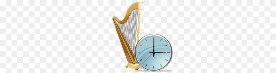 Clock, Analog Clock, Musical Instrument, Harp Free Png