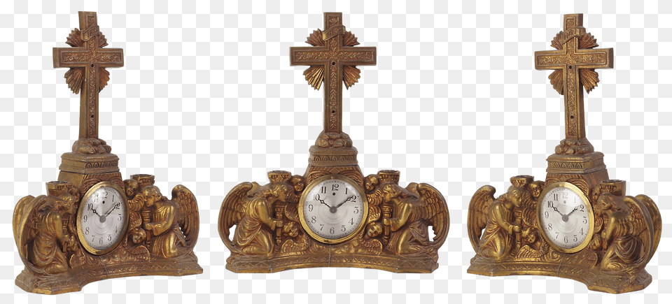 Clock Bronze, Cross, Symbol, Person Png Image
