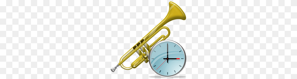 Clock, Musical Instrument, Brass Section, Horn, Trumpet Png