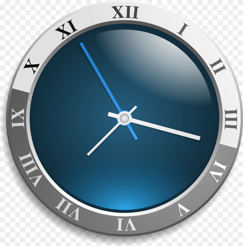 Clock Analog Face Blue Time Timer Ticking Hands Clock Animated Gif, Analog Clock, Disk Free Transparent Png