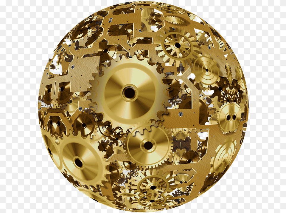 Clock Ball About Movement Time Gear Gears Golden Uhr Mechanismus Groe Wanduhr, Lighting, Sphere, Machine, Wheel Free Png