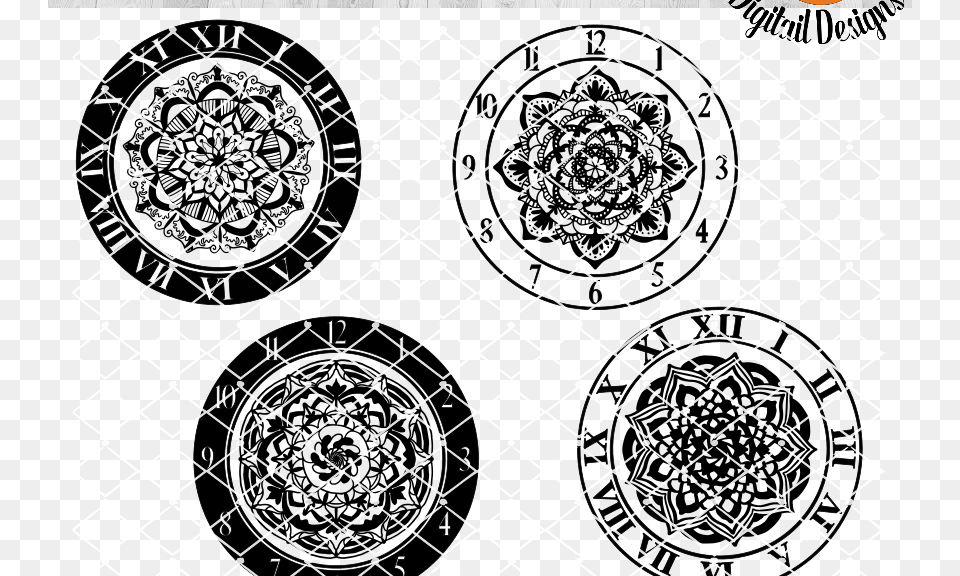 Clock Bundle Svg Circle, Pattern, Home Decor Free Png