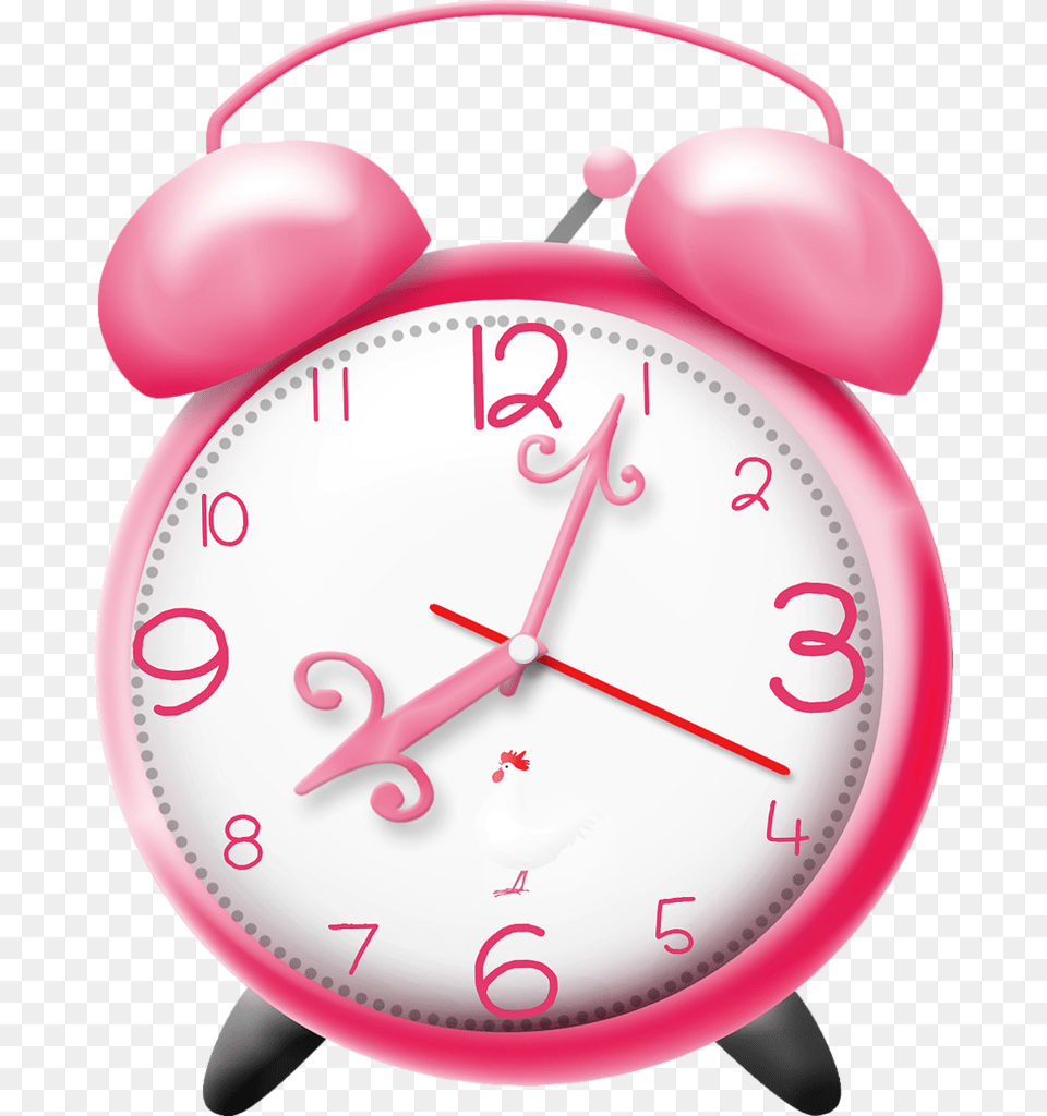 Clock Clipart Girly Pink Clock, Alarm Clock Free Png Download