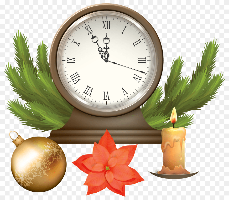 Clock Clipart Transparent Image Christmas Clock Png