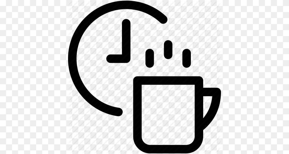 Clock Cup Refreshment Tea Break Time Icon, Adapter, Electronics, Plug Free Png